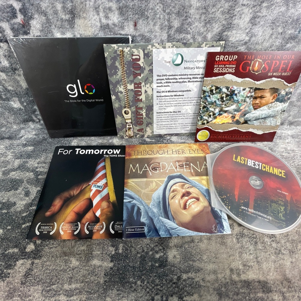 Christian Media Lot glo Digital Bible Magdalena TOMS Shoes Last Best Chance NEW